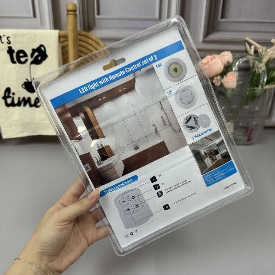 چراغ زیر کابینتی با ریموت پک 3 عددی