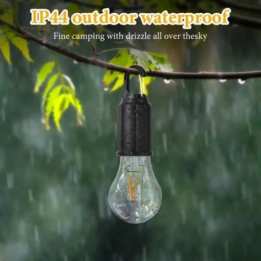 لامپ شارژی نشکن ضد آب کمپینگ توان بالا پر نور سه حالته گیره دار(اصلی)