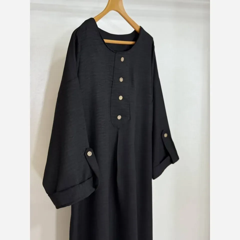 کفتان محرمی زنانه جنس صوفیا درجه یک فری سایز رنگ مشکی