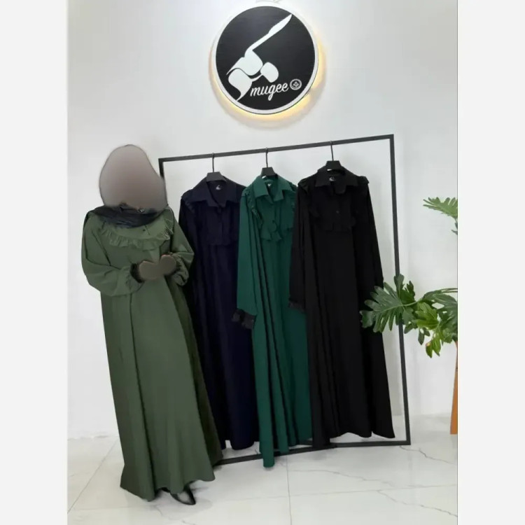 عبا زنانه طرح طهورا جنس کرپ الیزه فری سایز مناسب 38 تا 50 (2)