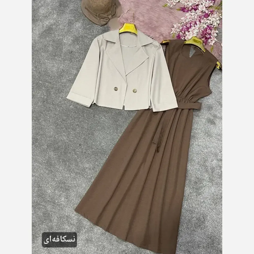 ست دوتیکه زنانه مدل آسو جنس لنین فری سایز 38 تا 46 (2)