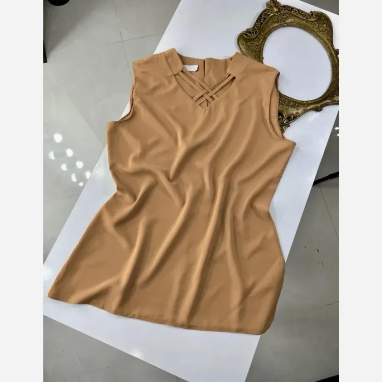 تاپ زنانه یقه ضربدری جنس الیزه مصری اعلا سایز 40 تا 52