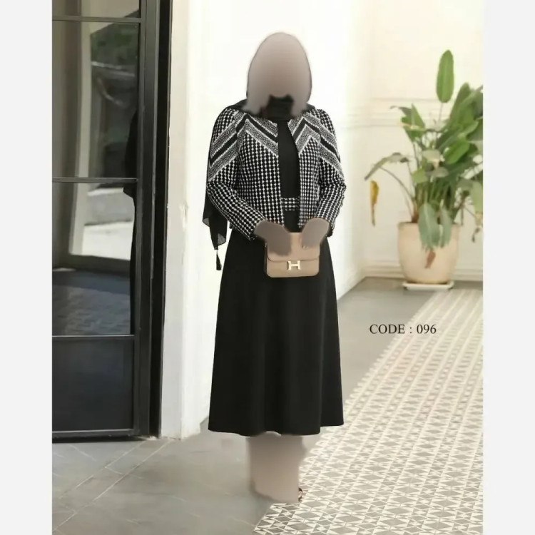 ست کت و سارافن مجلسی زنانه مدل نبات جنس الیزه و تافته فری سایز 38 تا 46 (2)