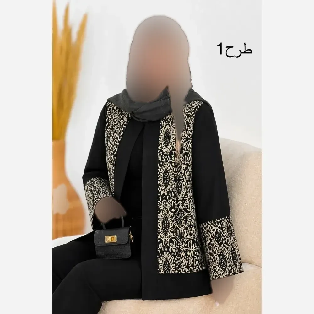 کت زنانه مدل ماندانا جنس پرشین مکانیک سوزن دوزی شده فری سایز 36 تا 46
