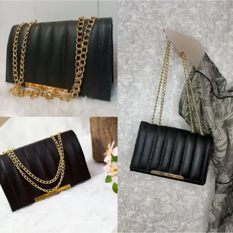 کیف دوشی زنانه چرمی مدل سیما رنگ مشکی سایز 20 در 15 سانتیمتر