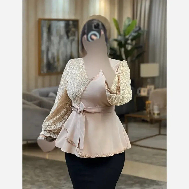 کت زنانه مجلسی مازراتی با گیپور ترک و جواهردوزی سایز 40 تا 52