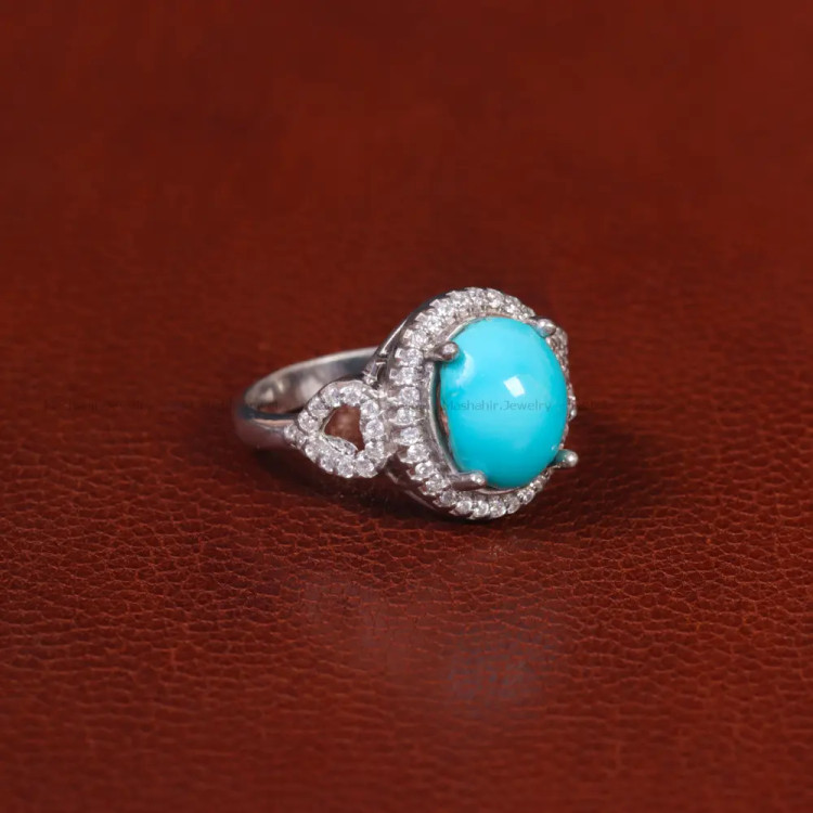 انگشتر فیروزه عجمی زنانه کد 34186