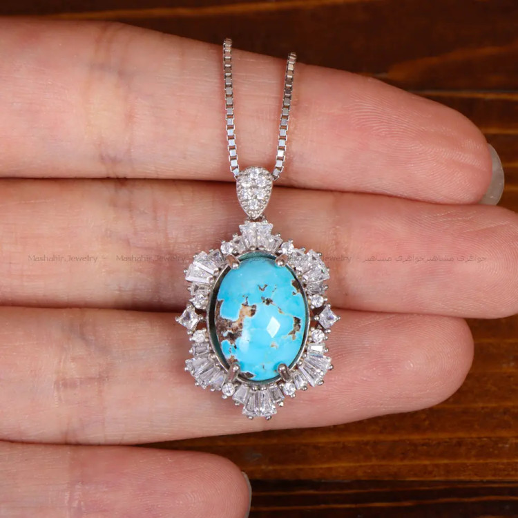 گردنبند فیروزه زنانه کد 34217