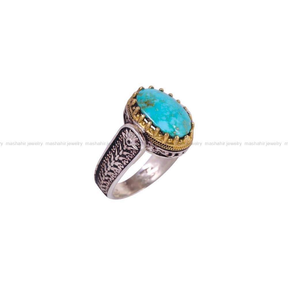 انگشتر فیروزه شجری مردانه کد 6347