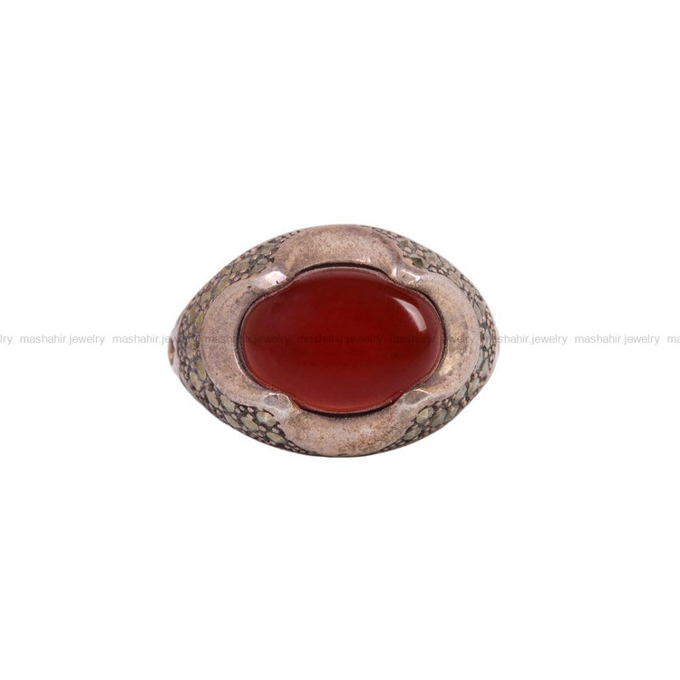 انگشتر عقیق مردانه کد 6760