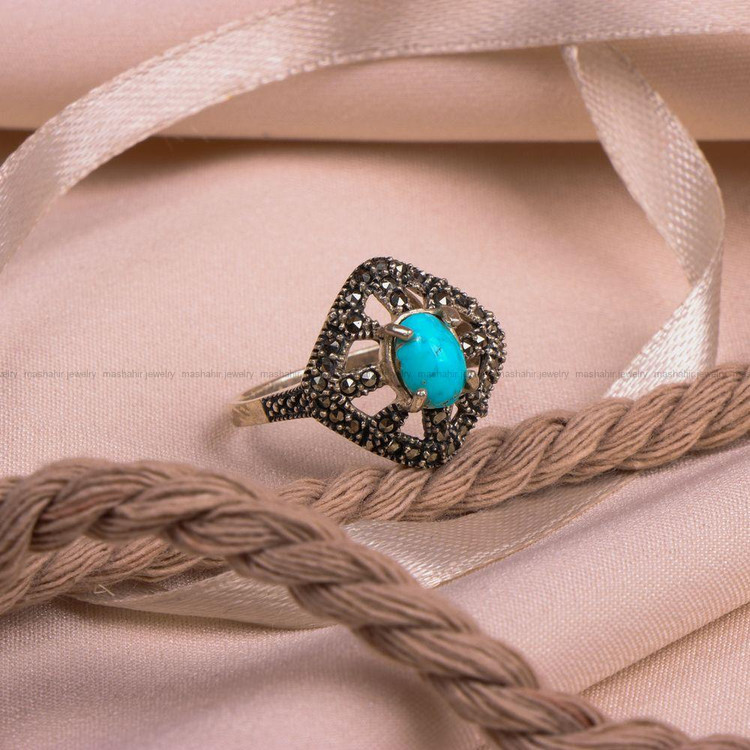 انگشتر فیروزه شجری زنانه کد 8078