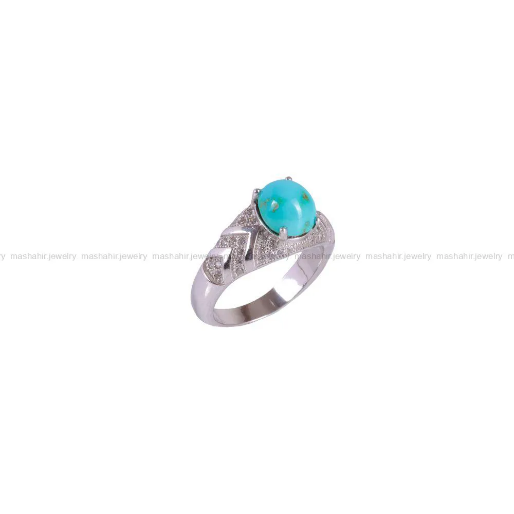 انگشتر فیروزه شجری مردانه کد 2696