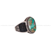 انگشتر فیروزه شجری مردانه کد 2856