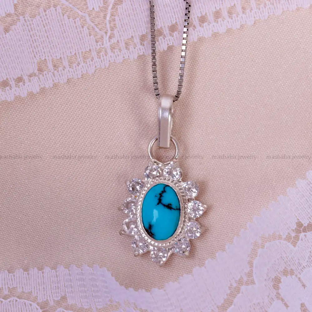 گردنبند فیروزه زنانه کد 14965