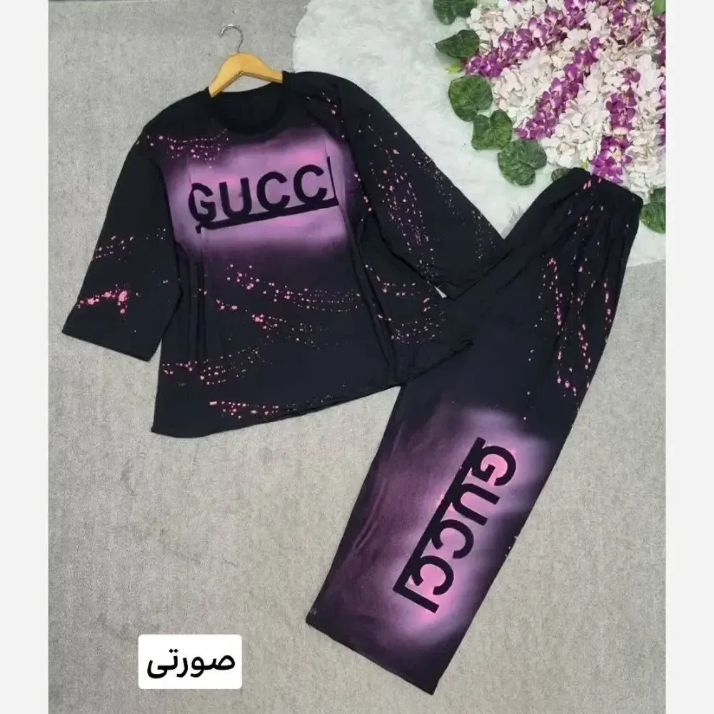 ست ابرنگی قواره دار زنانه جنس سوپر پنبه فری سایز 40 تا 56