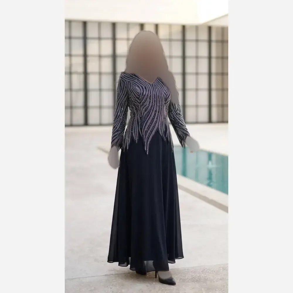 ماکسی زنانه مجلسی سایز بزرگ کرپ حریر نگیندار قد 150