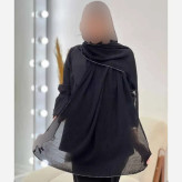 شال پلیسه لمه دوزی قواره بزرگ 75 در 175 سانتیمتر