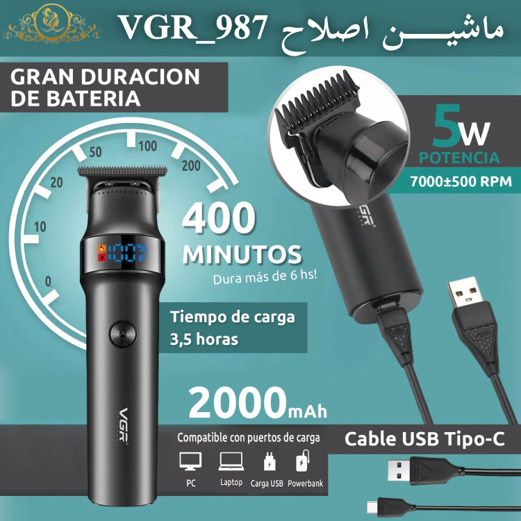 ماشین اصلاح صورت وی جی آر مدل 987 با 12ماه گارانتی اصل