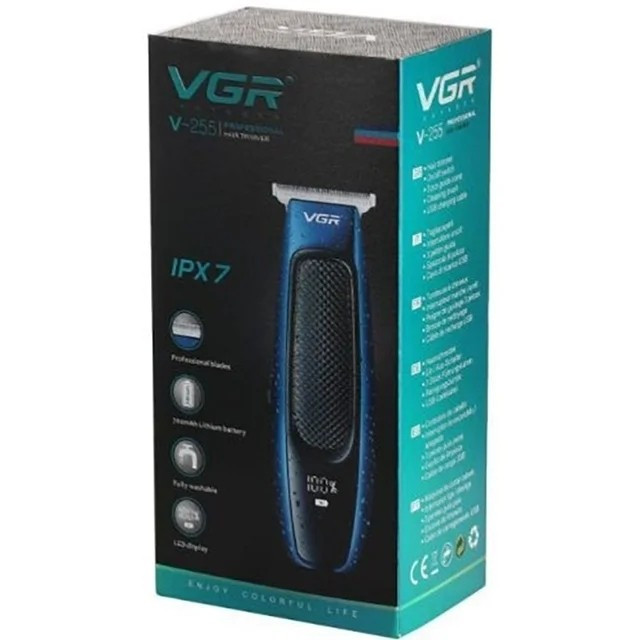 ماشین اصلاح موی سر و صورت ضد آب و برش مستقیم و ریش تراش وی جی آر خط زن شارژی V-255 ورژن جدید 255 ( گناوه مارکت )