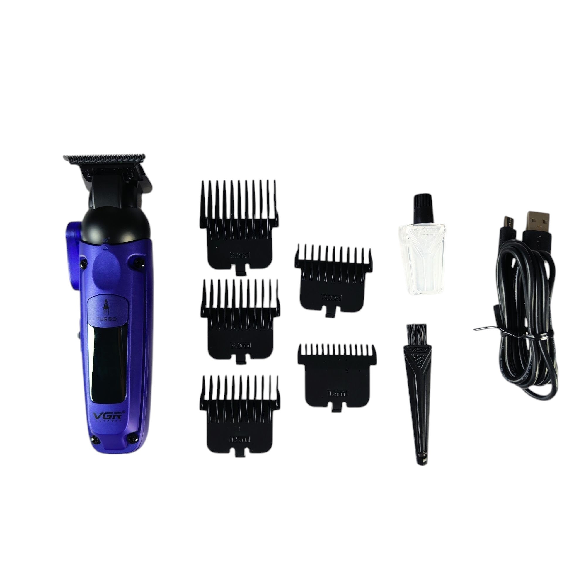 ماشین اصلاح حجم زن سر و صورت وی جی آر با تیغه تیتانیوم و نمایشگر LED خط زن مدل V-274 ورژن جدید 274 ( گناوه مارکت )