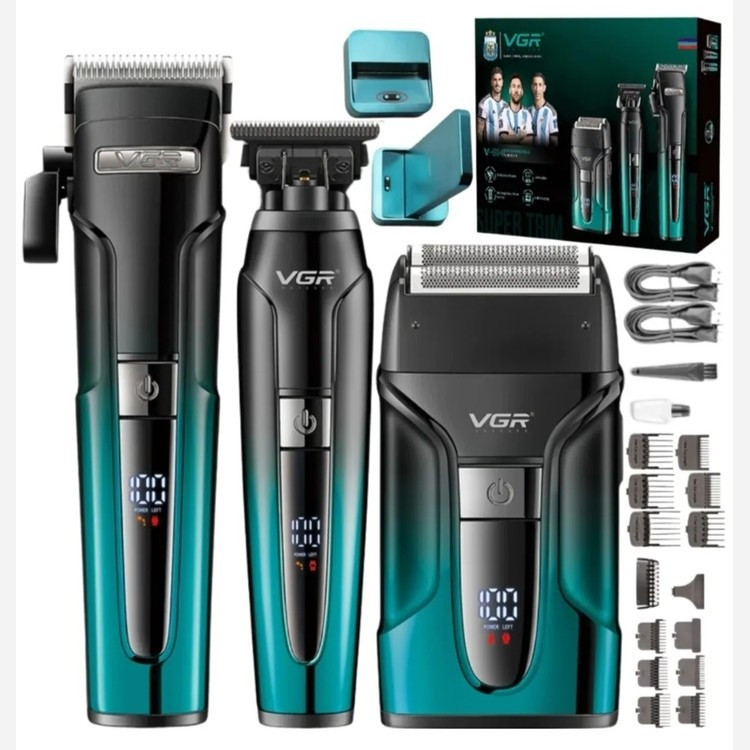ست ماشین اصلاح سه کاره ( شیور و خط زن و حجم زن )موی سر و صورت وی جی آر V-694 ورژن جدید 694 ( گناوه مارکت