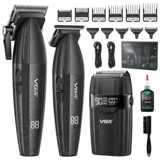 ماشین اصلاح سه کاره حجم زن و خط زن و شیور شارژی سر صورت بدن ریش تراش وی جی آر صفر زن V-640 s3 ورژن جدید ( گناوه مارکت )