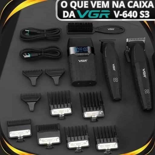 ماشین اصلاح سه کاره حجم زن و خط زن و شیور شارژی سر صورت بدن ریش تراش وی جی آر صفر زن V-640 s3 ورژن جدید ( گناوه مارکت )