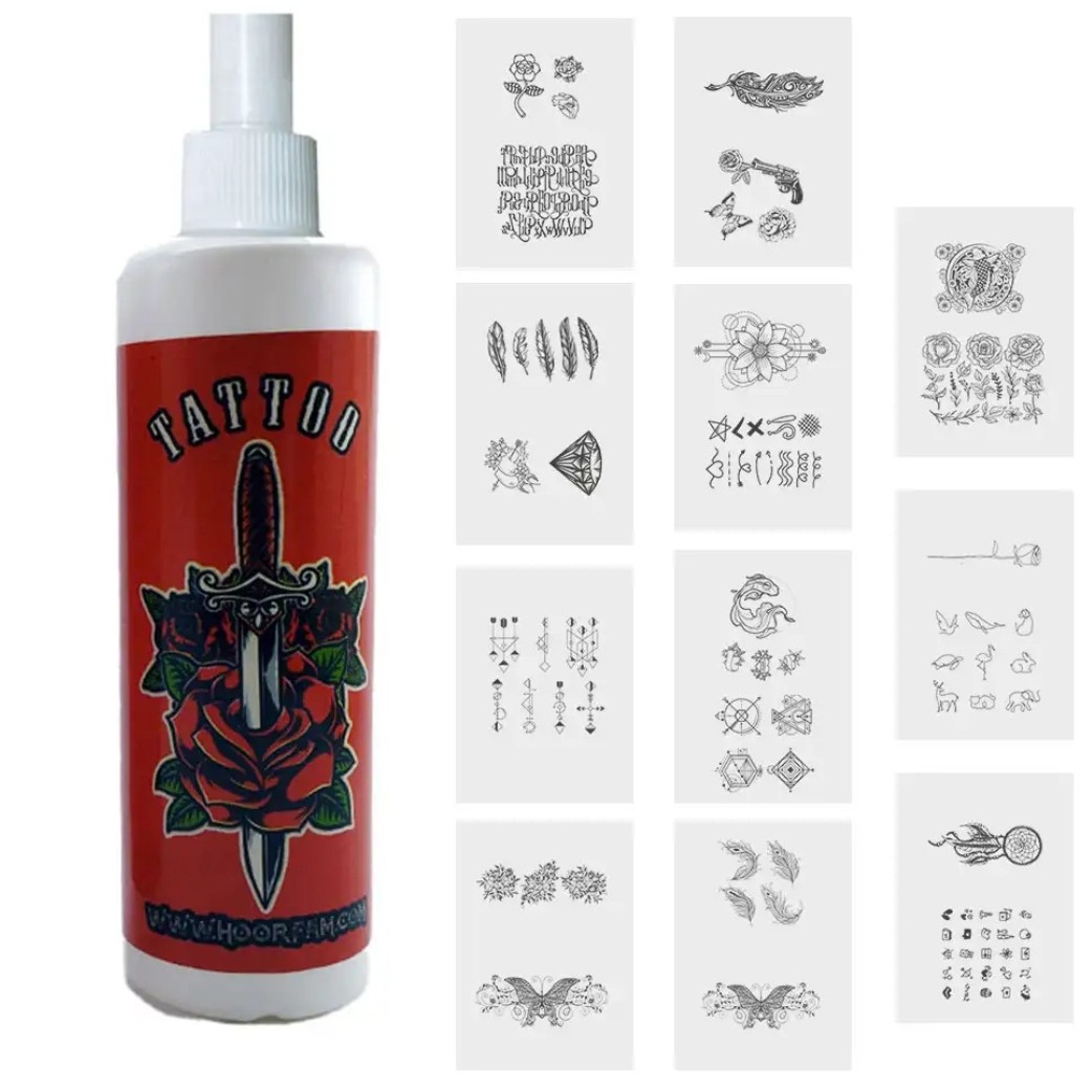 اسپری ایزی تاتو موقت 125 میل اسپری خالکوبی موقت easy tato اسپری طراحی روی پوست خالکوبی موقت اسپری تتو بدن برچسبی