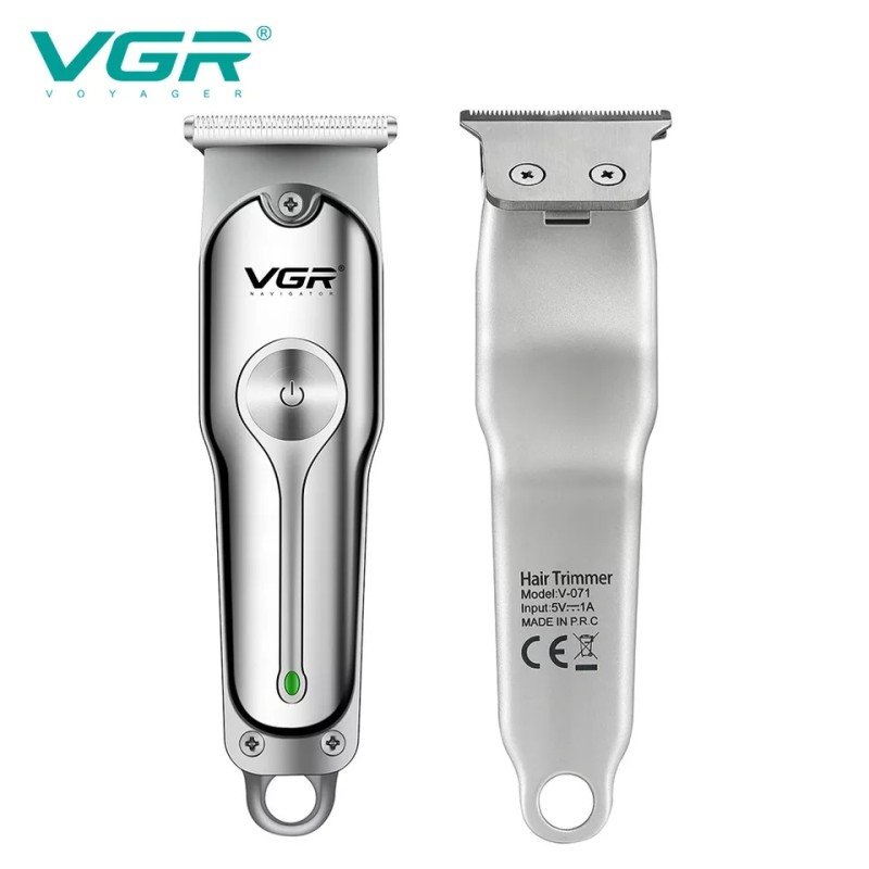 ماشین اصلاح موی سر و صورت وی جی آر مدل V-071 اصلی اورجینال و پلمپ مشکی و نقره ای