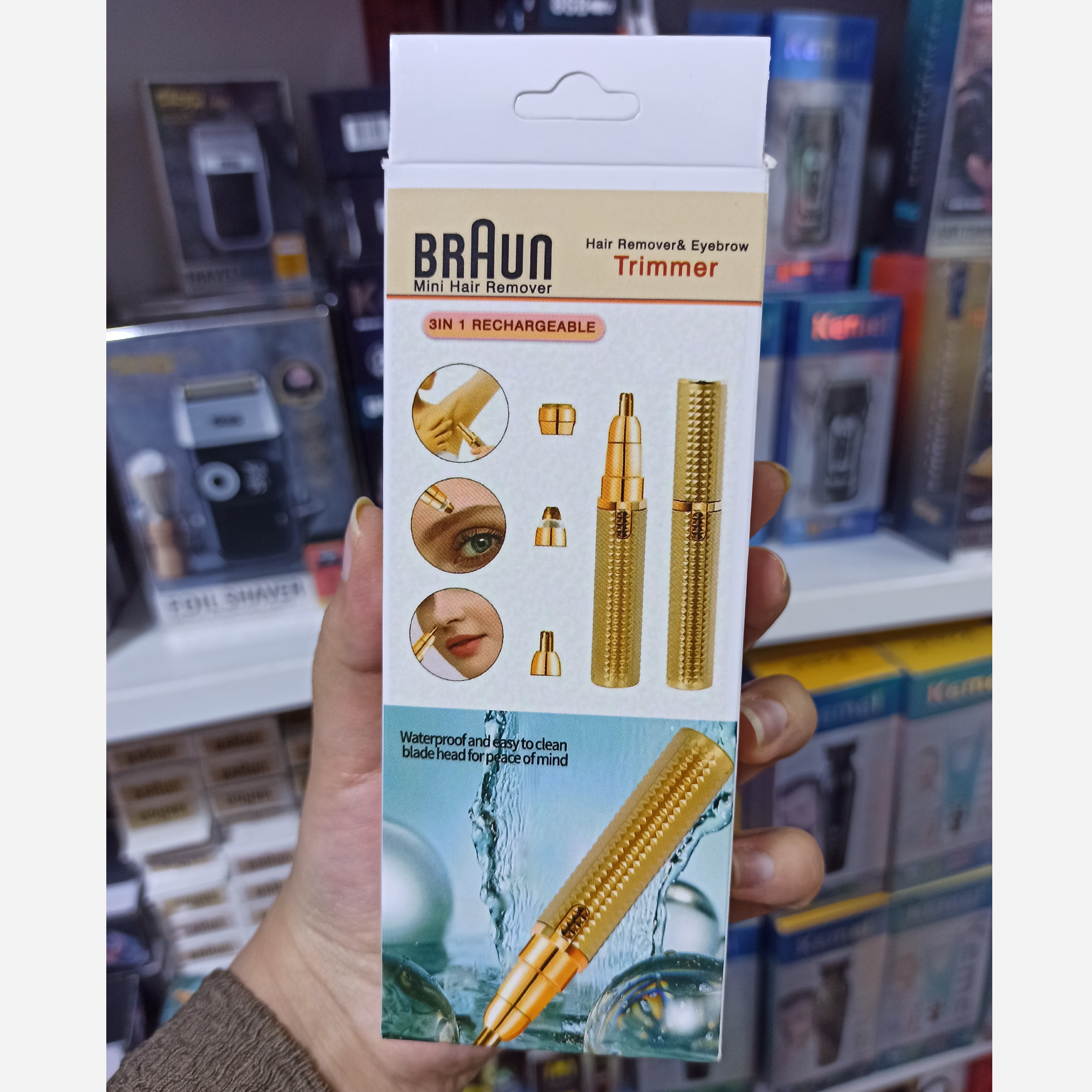 شیور ماتیکی زنانه سه کاره براون BRAUN GERMANY 3IN1 شیور بانوان تیغ نانو دور متور 64 هزار.