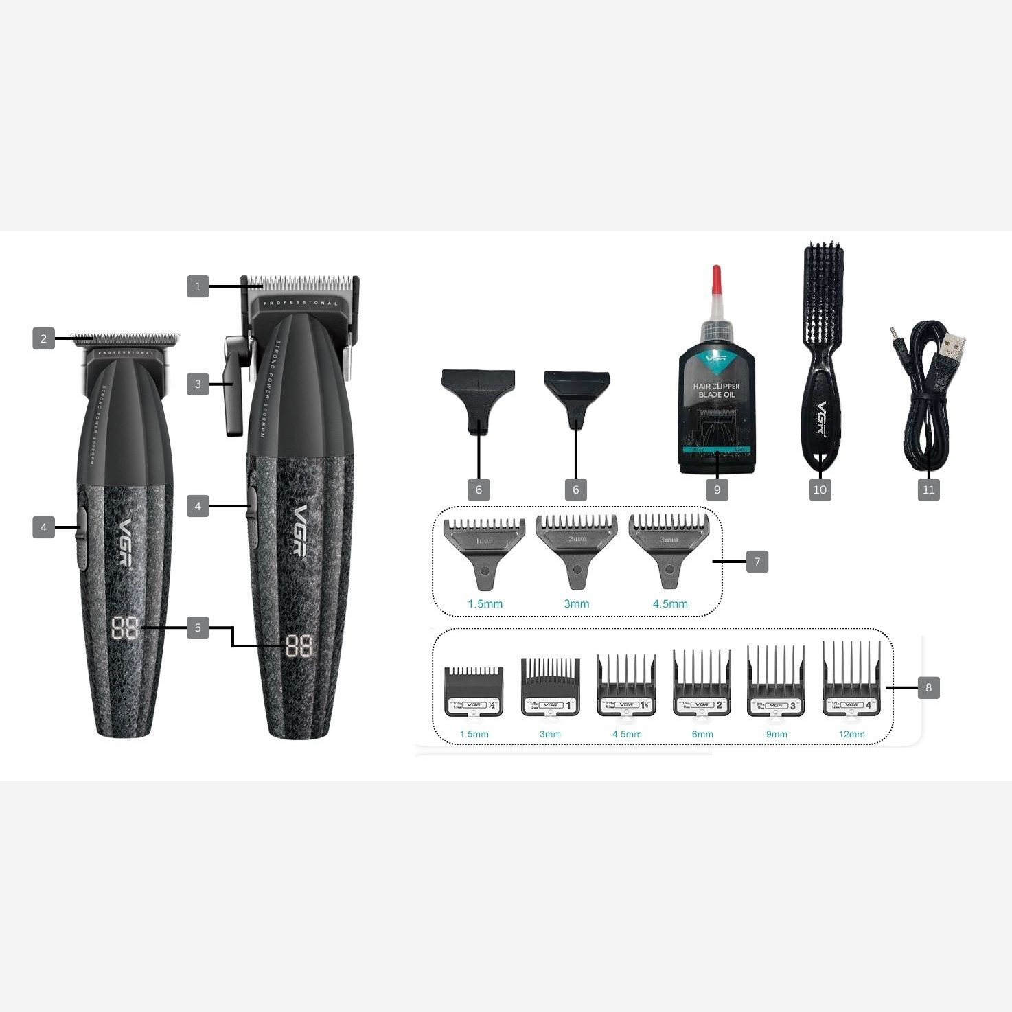 ست ماشین اصلاح دوقلو وی جی آر مدل VGR V-640