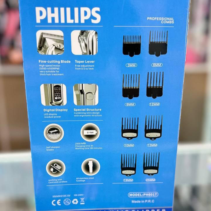 ماشین اصلاح حرفه ای فیلیپس مدل PH6017 موتور قابل تنظیم تا 6500 دور در دقیقه
