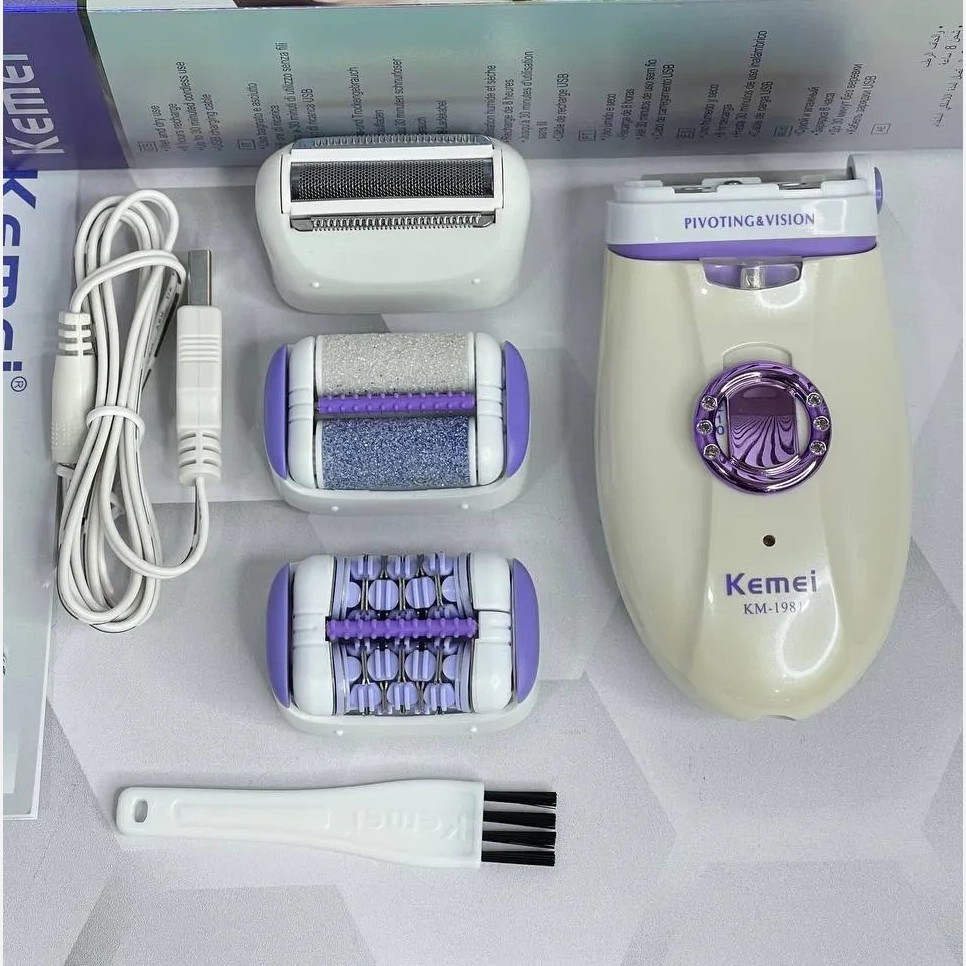 شیور 3 کاره بانوان کیمی Kemei -شیور و موکن و سوهان.