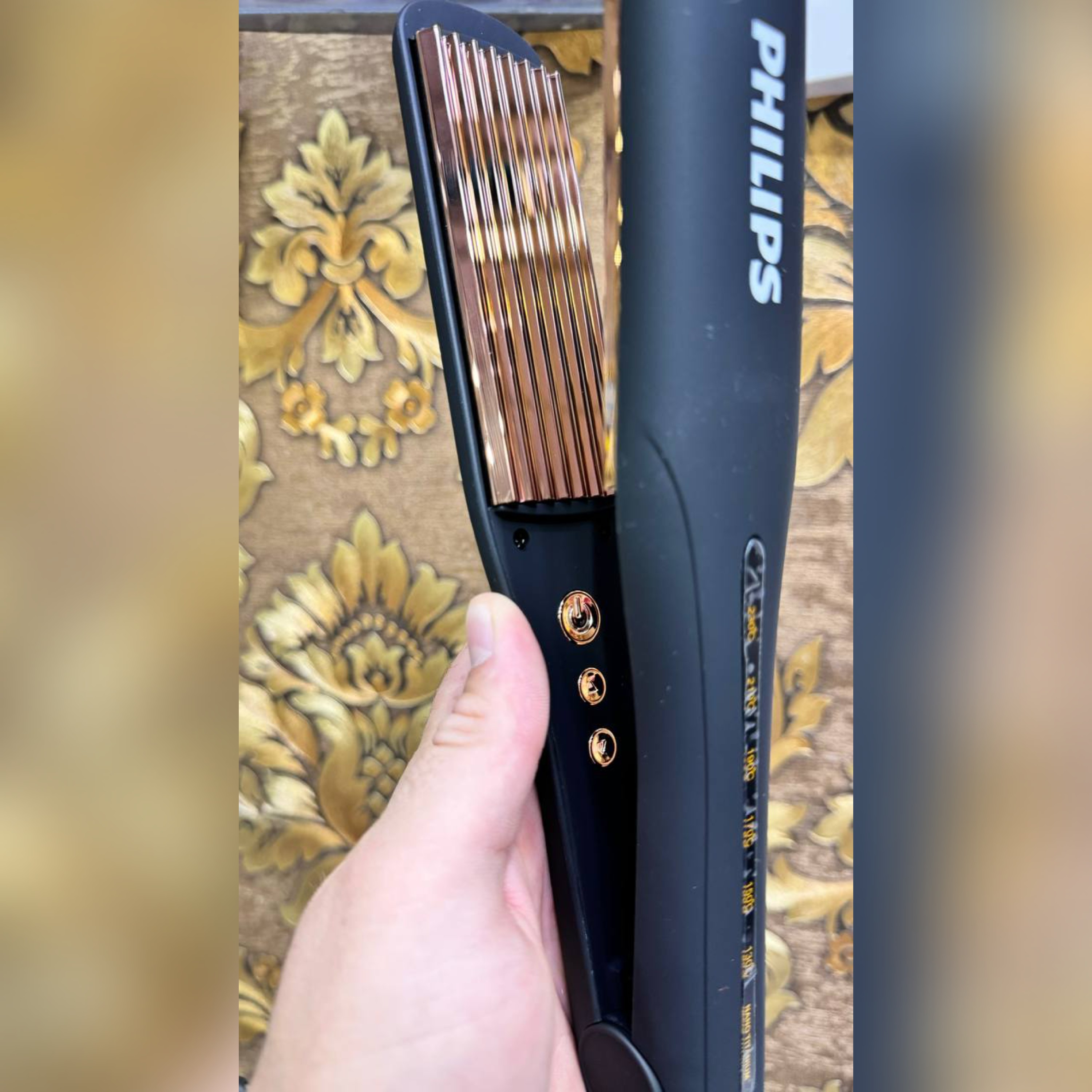 دستگاه ویو فیلیپس دستگاه کاملا حرفه ای و سالنی بدنه کامل مخمل 230درجه سانتی گراد گرمایش دندانه های سرامیکی اورجینال