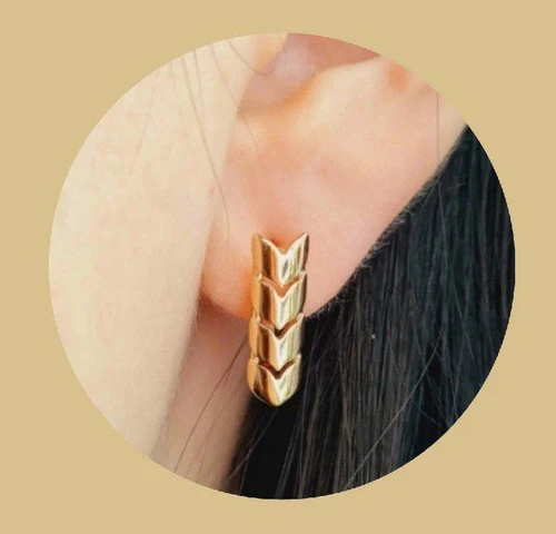 گوشواره ژوپینگ طرح گندمی حلقهای