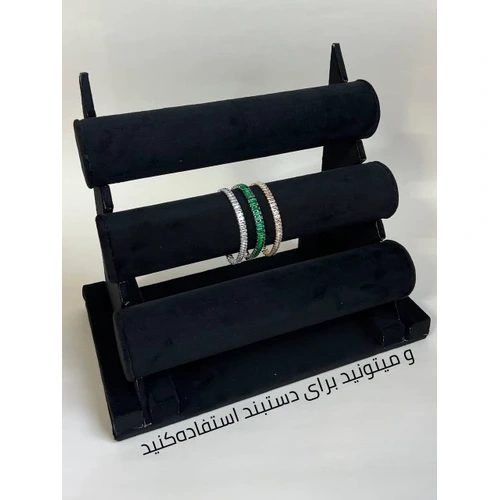 استند سه طبقه مخمل مناسب دستبند و ساعت