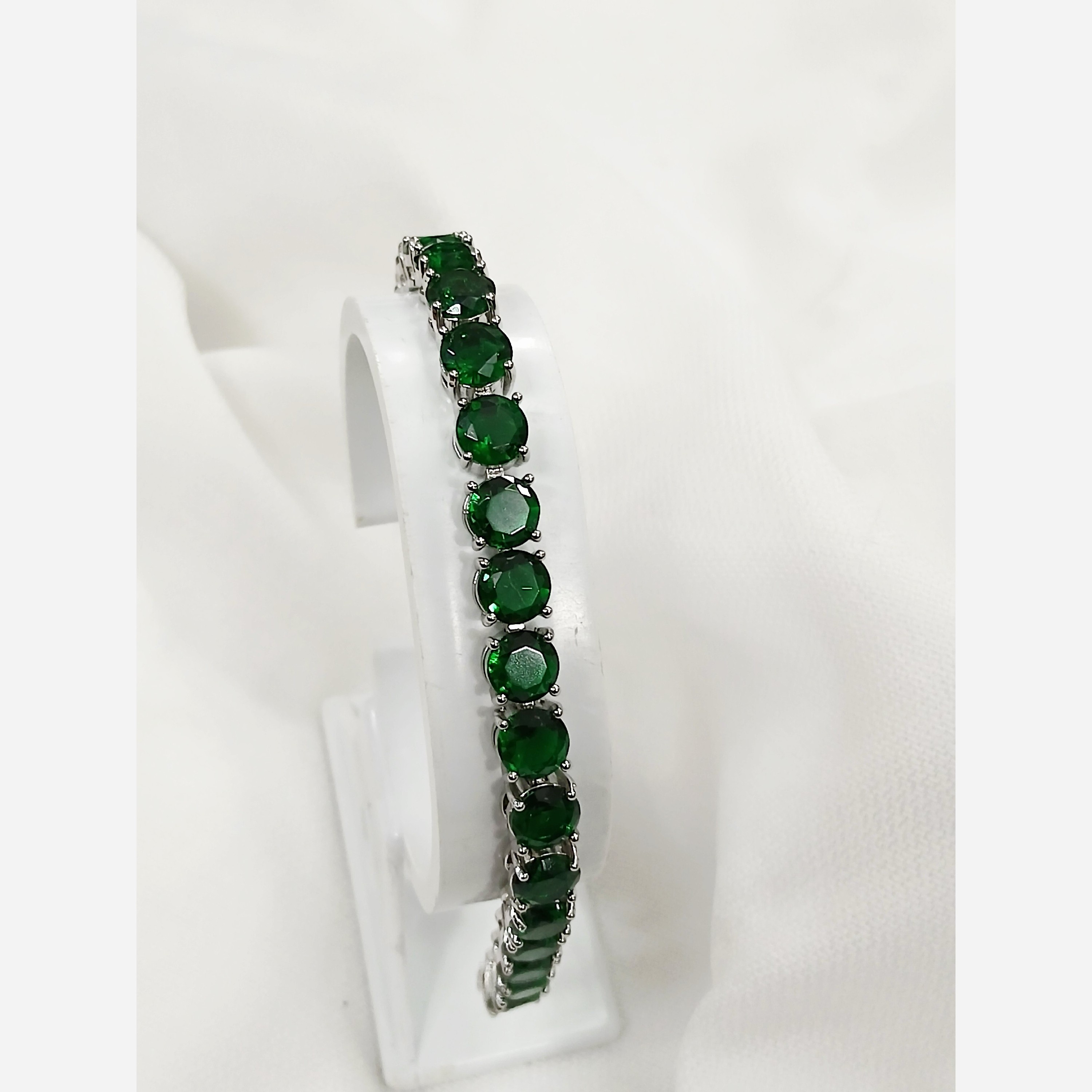 دستبند تنیسی سبز دایره ای خاص و درجه یک دو قفله خاص