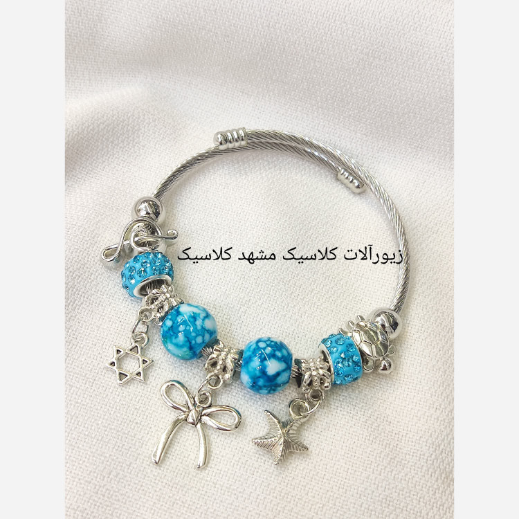 دستبند پاندورا آبی پر کار کد5