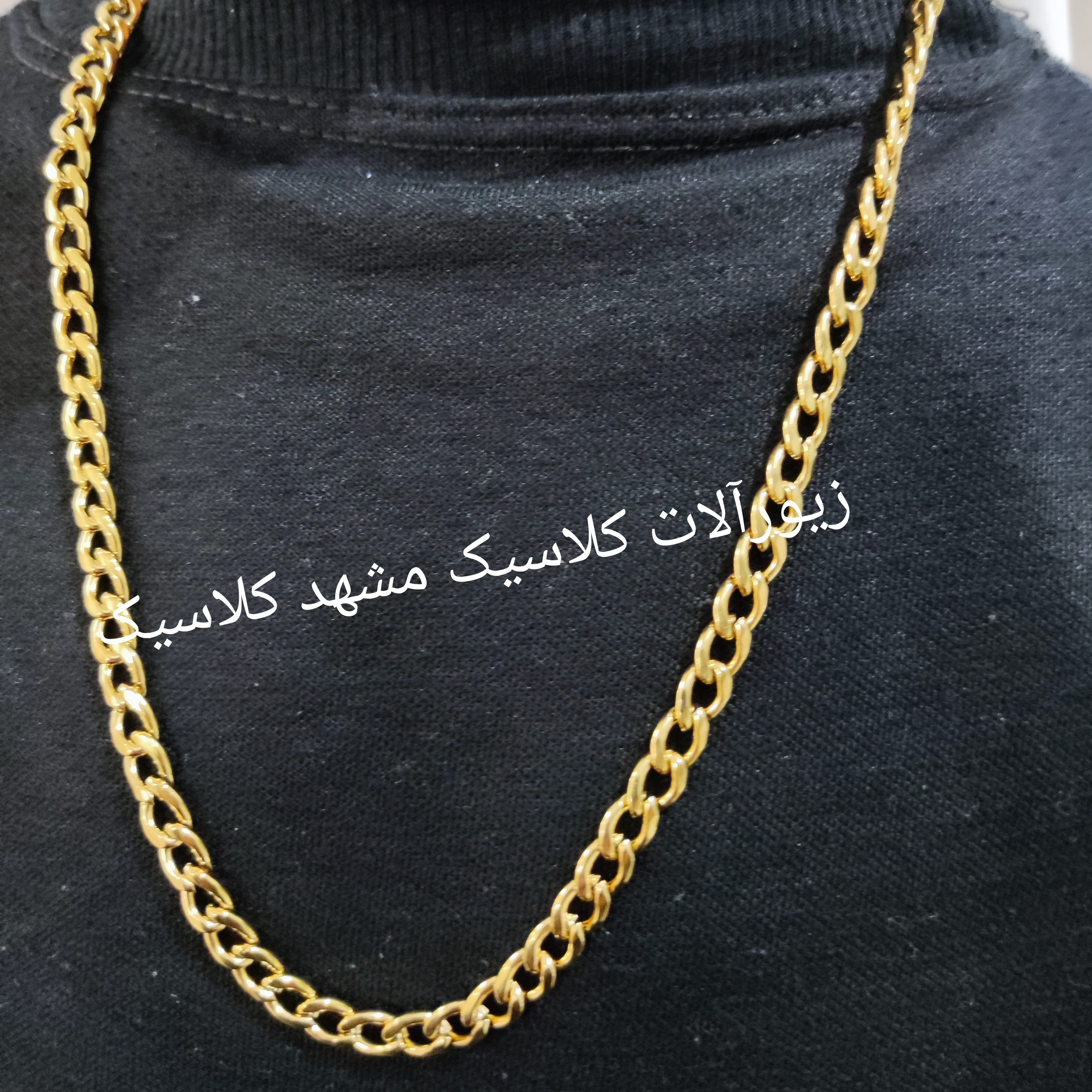 زنجیر طلایی استیل بافت خاص ظریف