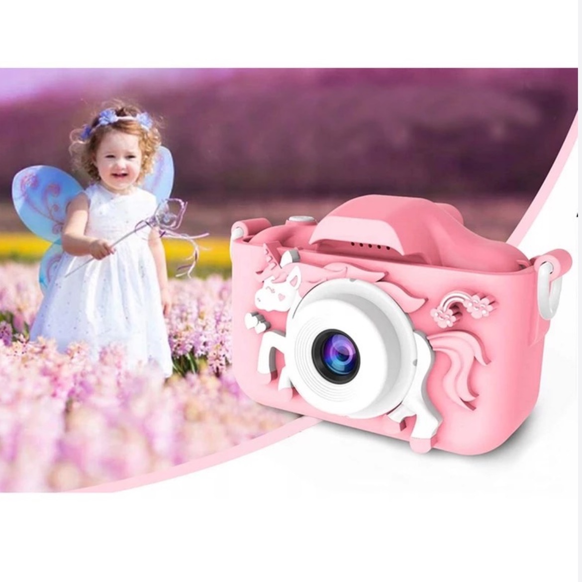 دوربین عکاسی بچگانه یونیکورن صورتی