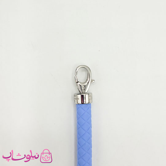 دستبند امگا رابر آبی روشن با قفل نقره ای مردانه زنانه کیفیت مستر کد 1150