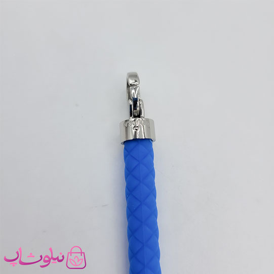 دستبند امگا رابر آبی با قفل نقره ای مردانه زنانه کیفیت مستر کد 1100