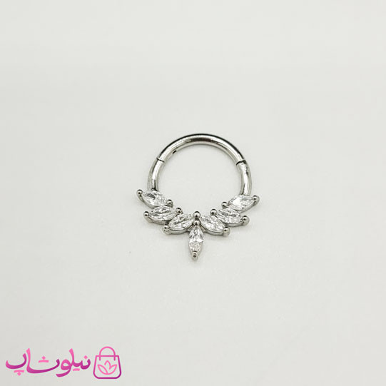پیرسینگ دیث گوش یا سپتوم بینی مدل تاج سفید کد 399
