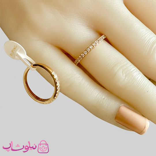 رینگ زنانه ژوپینگ مدل ظریف نگیندار کد 2991