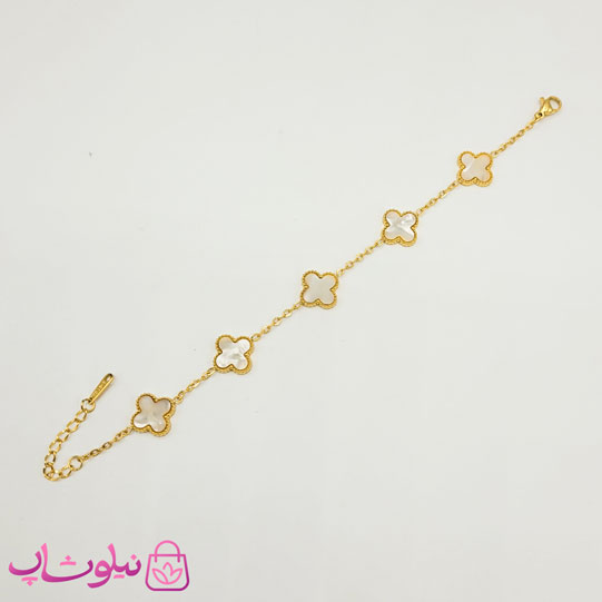 دستبند دخترانه مدل ونکلیف سفید کد 159