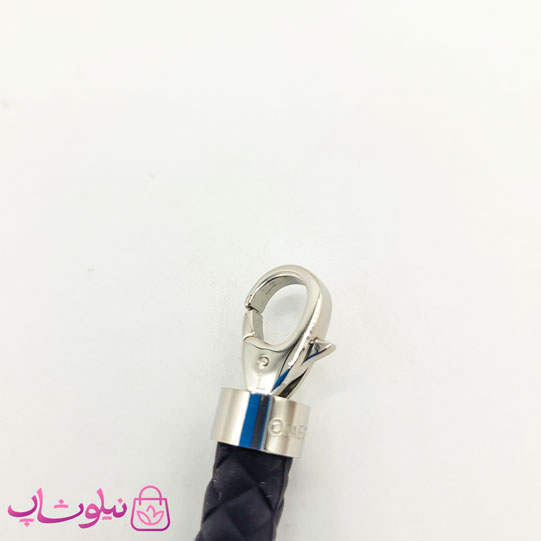 دستبند امگا رابر مشکی مردانه زنانه با قفل نقره ای کیفیت مستر کد 1100