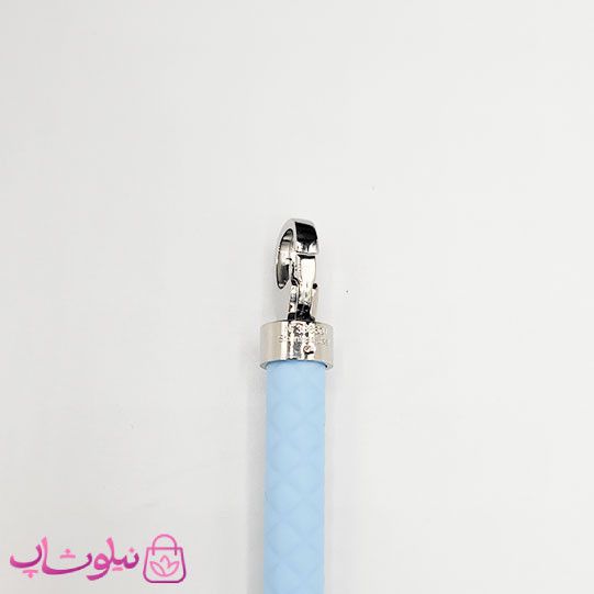 دستبند امگا رابر آبی روشن با قفل نقره ای رنگ سایز لارج کیفیت مستر کد 1100