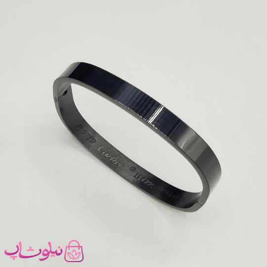 دستبند مردانه زنانه مدل کارتیه مربعی رنگ مشکی کد 260