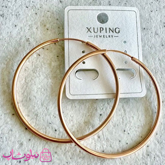 گوشواره حلقه ای ساده ژوپینگ طلایی رنگ بزرگ