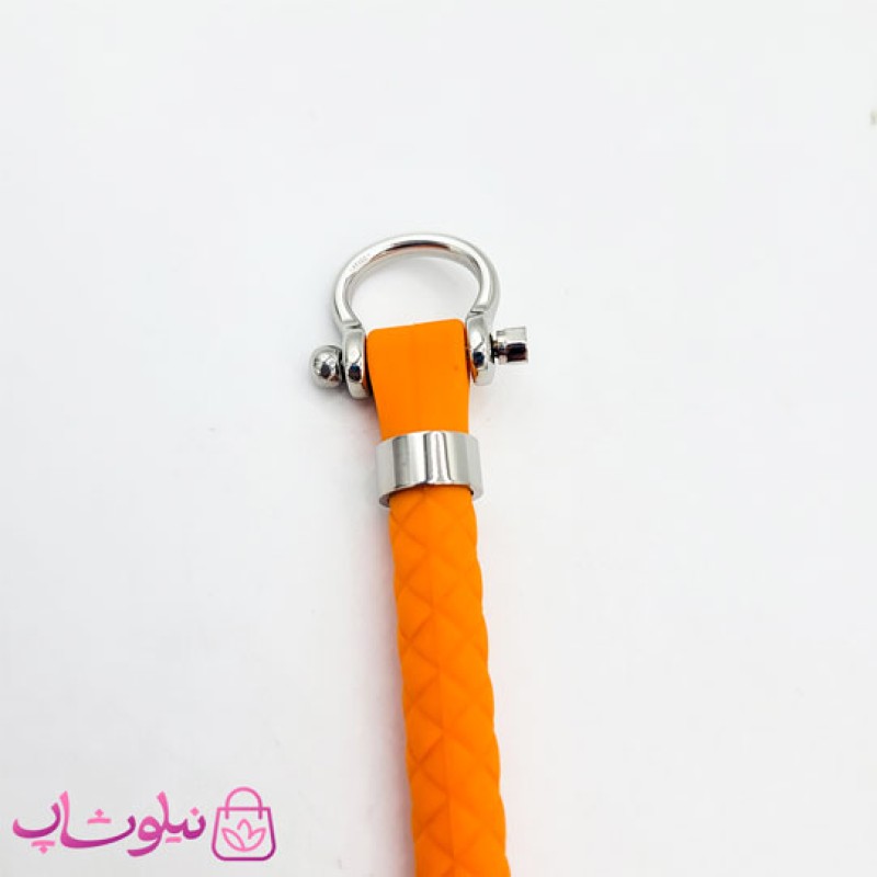 دستبند امگا رابر نارنجی مردانه زنانه کیفیت مستر - مدیوم M